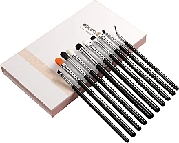 Makeup Brush Set, 10 pcs - Eigshow Eye Brush Kit Bright Silver — photo N1