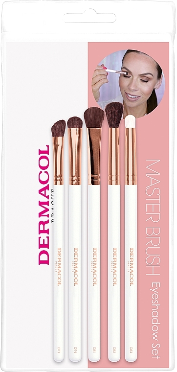 Makeup Brush Set, 5 pcs. - Dermacol Master Brush Rose Gold Eyeshadow Set — photo N1