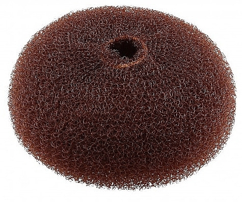 Hair Bun, round, brown, 90 mm - Lussoni Hair Bun Ring Brown — photo N1