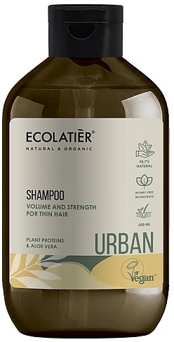 Volumizing and Firming Thin Hair Shampoo 'Herbal Proteins and Aloe Vera' - Ecolatier Urban Volume & Strength Shampoo — photo N3