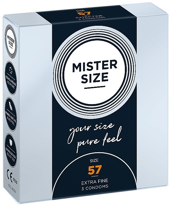 Latex Condoms, size 57, 3 pcs - Mister Size Extra Fine Condoms — photo N2