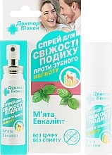 Fragrances, Perfumes, Cosmetics Anti-Plaque Spray for Fresh Breath "Mint & Eucalyptus" - Biokon Doctor Biokon