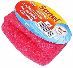 Body Sponge with Soap Pocket, crimson - Sanel — photo N2