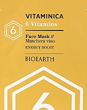 Repairing, Moisturizing & Energizing Sheet Mask - Bioearth Vitaminica Single Sheet Face Mask 6 Vitamins — photo N1