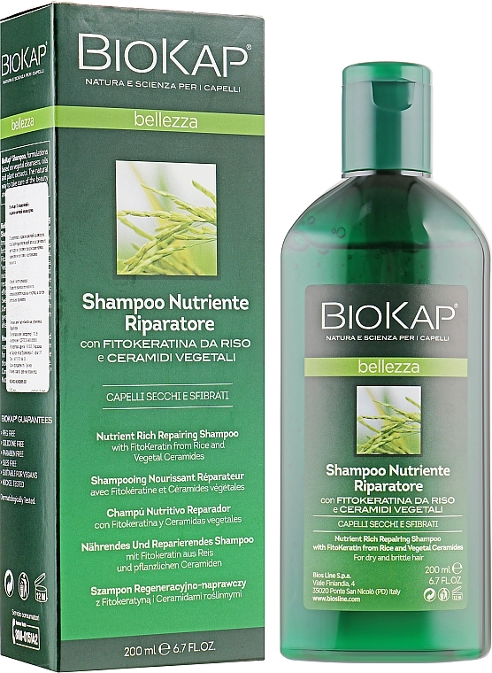 Nourishing & Repairing Shampoo - BiosLine BioKap Nourishing Repair Shampoo — photo N1