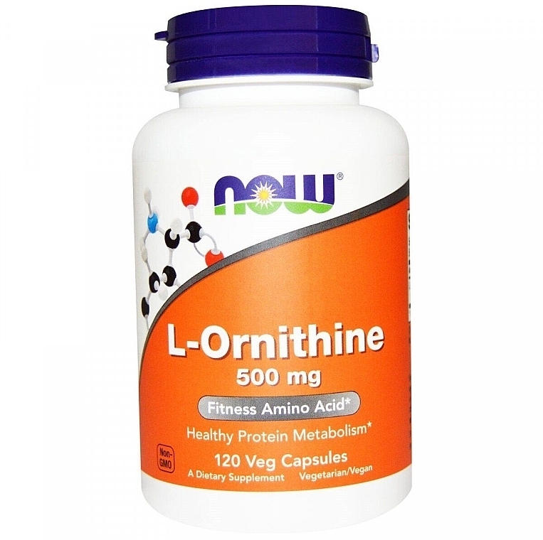 Dietary Supplement "L-Ornithine", 500 mg - Now Foods L-Ornithine Veg Capsules — photo N1
