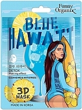 Fragrances, Perfumes, Cosmetics 3D Sheet Mask with Detox Effect - Funny Organix 3D-Mask Blue Hawaii