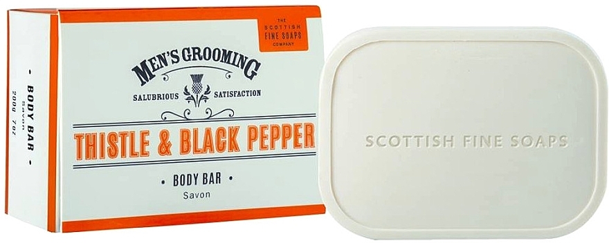 Body Soap - Scottish Fine Soaps Men's Thistle & Black Pepper Body Bar — photo N1