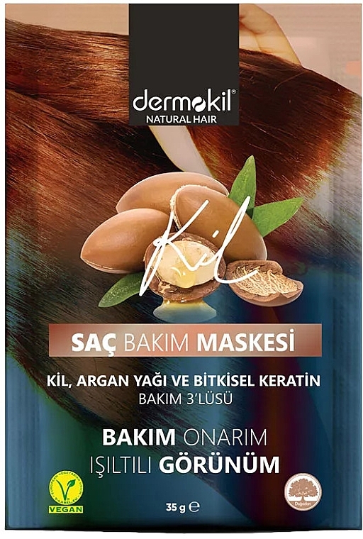 Argan Oil Hair Mask - Dermokil Argan And Herbal Keratan Natural Hair Mask — photo N1