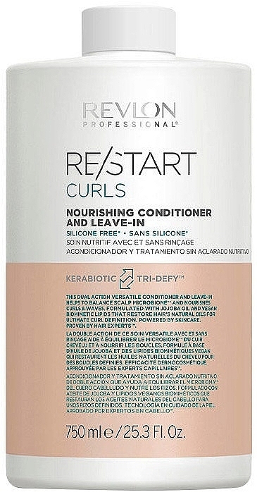 Nourishing Leave-In Conditioner for Curly Hair - Revlon Professional ReStart Curls Nourishing Conditioner And Leav-In — photo N2