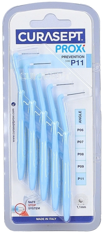 Interdental Brushes P11, 1.1 mm, blue - Curaprox Curasept Proxi Angle Prevention Light Blue — photo N2