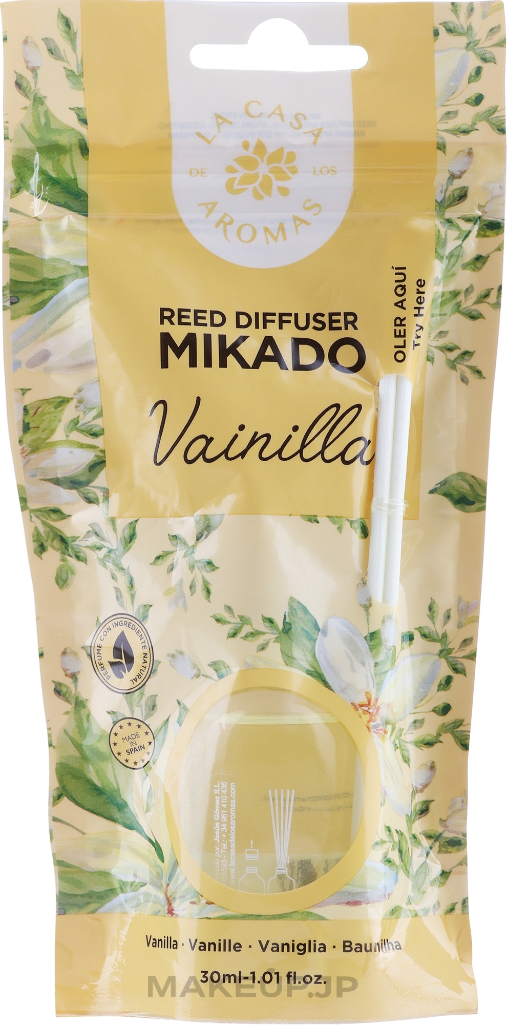 Vanilla Reed Diffuser - La Casa de Los Aromas Mikado Reed Diffuser — photo 30 ml