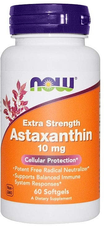 Antioxidant "Astaxanthin", Capsules, 10 mg - Now Foods Astaxanthin Extra Strength — photo N1