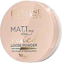 Fragrances, Perfumes, Cosmetics Loose Powder - Eveline Cosmetics Matt My Day Peach Loose Powder With Matt Intensive Complex Silky Smooth & Matttifing Effect