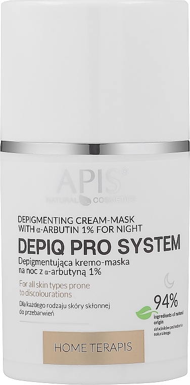 Depigmenting Night Cream Mask with Arbutin 1% - APIS Professional Depiq Pro System Depigmenting Cream Mask — photo N3