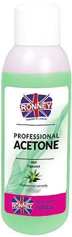 Nail Polish Remover ‘Aloe’ - Ronney Professional Acetone Aloe — photo N1