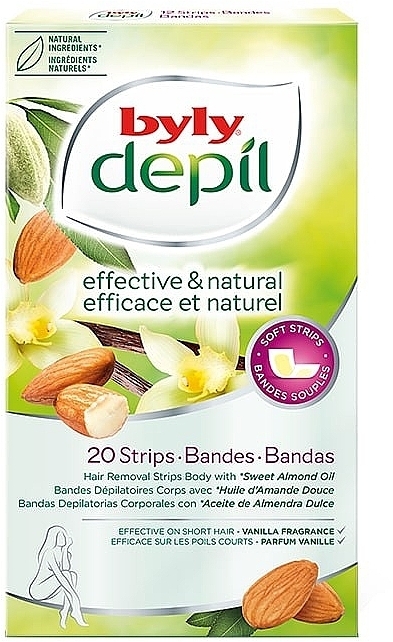 Vanilla & Almond Body Wax Strips - Byly Depil Hair Removal Strips — photo N1