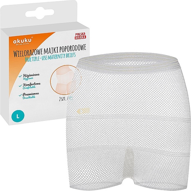 Reusable Mesh Postnatal Panties, size L - Akuku — photo N2