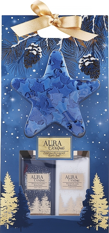 Christmas Set - Aura Cosmetics (b/wash/200ml + b/lot/200ml + bath/confetti/15g) — photo N1