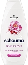 Fragrances, Perfumes, Cosmetics 2-in-1 Shampoo & Conditioner - Schwarzkopf Schauma Silk Comb Shampoo&Conditioner Rose Oil