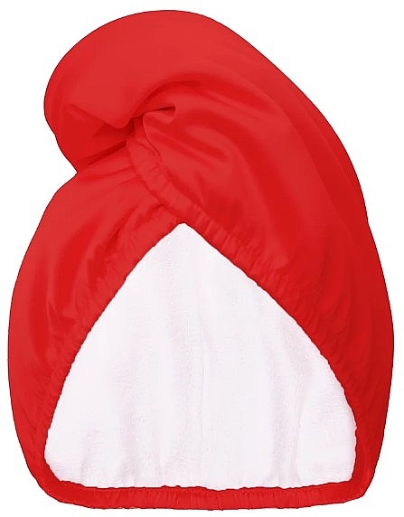 Double-Sided Satin Hair Towel, red - Glov Double-Sided Satin Hair Towel Wrap Red — photo N3
