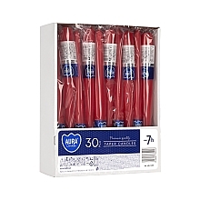 Table Candles Set 245x30mm, 30 pcs, red - Bispol — photo N2