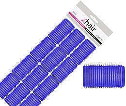 Fragrances, Perfumes, Cosmetics Soft Velcro Hair Curlers, d32 mm, blue, 12 pieces - Xhair