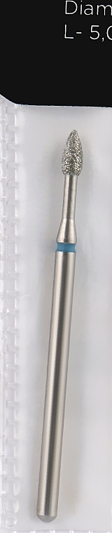 Diamond Nail File Drill Bit, narrow drop, 2.3 mm, blue - Head The Beauty Tools — photo N1