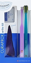 Set, option 39 (lilac, turquoise) - Curaprox Ortho Kit (brush/1pcs + brushes 07,14,18/3pcs + UHS/1pcs + orthod/wax/1pcs + box) — photo N5