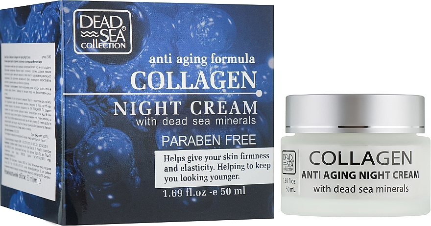 Anti-Aging Night Cream with Collagen & Dead Sea Minerals - Dead Sea Collection Anti Aging Formula Collagen Night Cream — photo N6