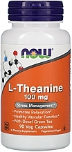 Dietary Supplement "L-Theanine", 100mg - Now Foods L-Theanine Veg Capsules — photo N5