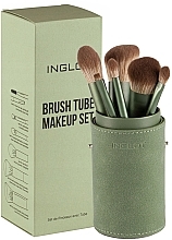 Fragrances, Perfumes, Cosmetics Makeup Brush Set, 6 pcs - Inglot Green Brush Tube MekeUp Set