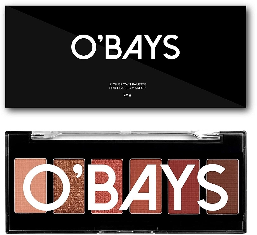 Classic Eyeshadow Palette - O’BAYS Rich Brown Palette — photo N1