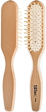 Massage Hair Brush, 01920, wooden - Eurostil Oval Brush — photo N1