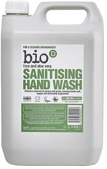 Liquid Lime & Aloe Vera Soap - Bio-D Lime & Aloe Vera Sanitising Hand Wash — photo N2