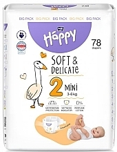 Baby Diapers 3-6 kg, size 2 Mini, 78 pcs - Bella Baby Happy Soft & Delicate — photo N1