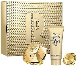 Fragrances, Perfumes, Cosmetics Paco Rabanne Lady Million - Set (edp/80ml + b/lot/100ml + edp/5ml)