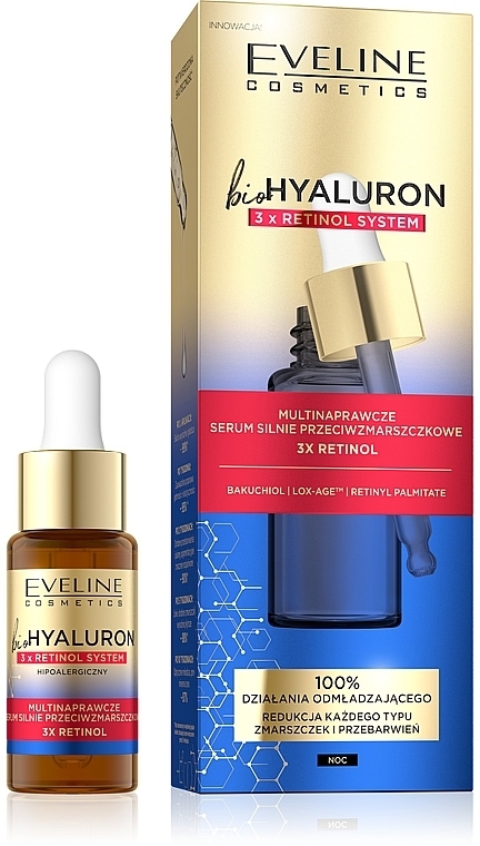 Multi- Repairing Serum - Eveline Cosmetics BioHyaluron 3xRetinol System Serum — photo N1