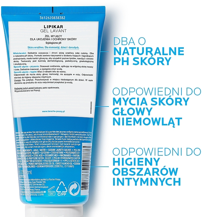 Cleansing Shower Gel for Normal & Dry Skin - La Roche-Posay Lipikar Gel Lavant — photo N2