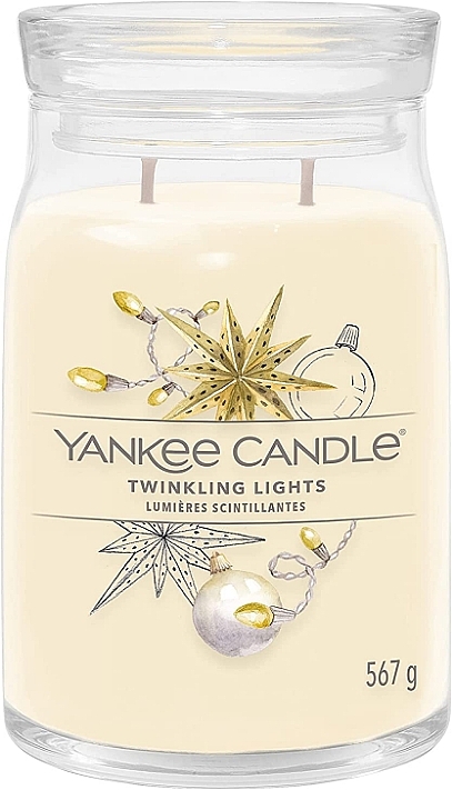 Scented Candle in Jar 'Twinkling Lights', 2 wicks - Yankee Candle Singnature — photo N2