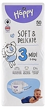 Fragrances, Perfumes, Cosmetics Baby Diapers 5-9 kg, size 3 Midi, 50 pcs - Bella Baby Happy Soft & Delicate