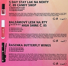 Dermacol Butterfly Shine - Dermacol Butterfly Shine (mascara/12ml + lip/gloss/4ml + nail/polish/11ml) — photo N3