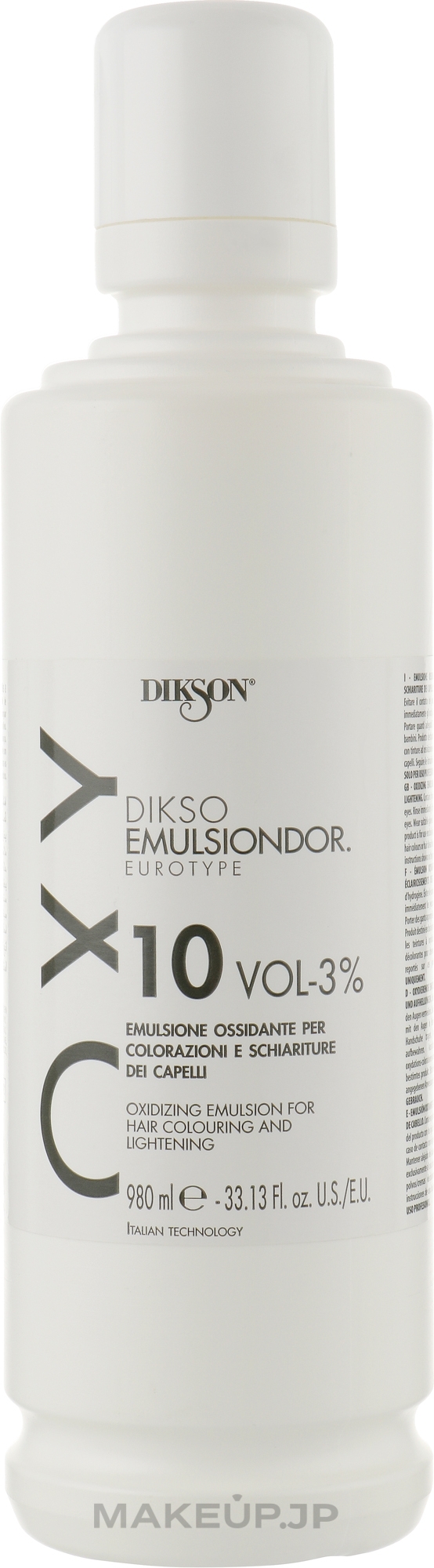 Oxidizing Emulsion - Dikson Oxy Oxidizing Emulsion For Hair Colouring And Lightening 10 Vol-3% — photo 980 ml