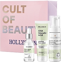 Fragrances, Perfumes, Cosmetics Set - Hollyskin Glycolic AHA Acid Intensive Care (mask/100ml + foam/150ml + ser/50ml)