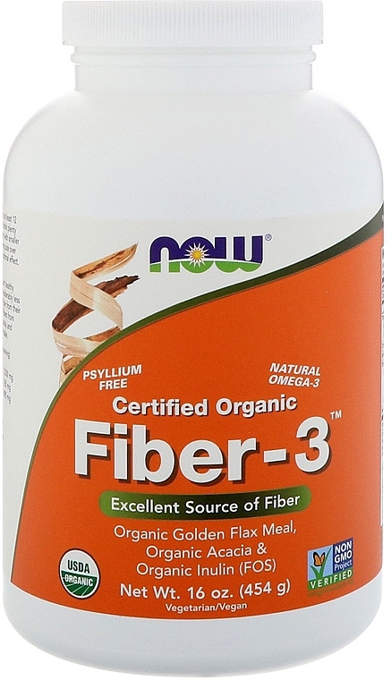 Fiber-3 Dietary Supplement - Now Foods Fiber-3 Organic — photo N2