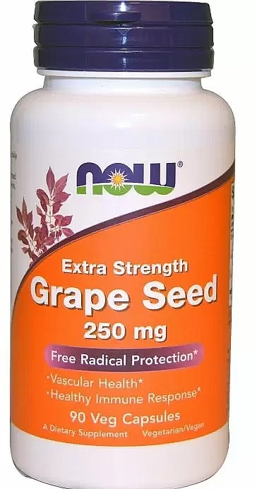 Grape Seed Extract Capsules, 250mg - Now Foods Grape Seed Extra Strength 250 mg — photo N2