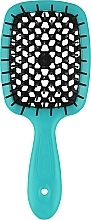 Hair Brush 72SP226, black teeth, turquoise - Janeke SuperBrush Vented Small — photo N1