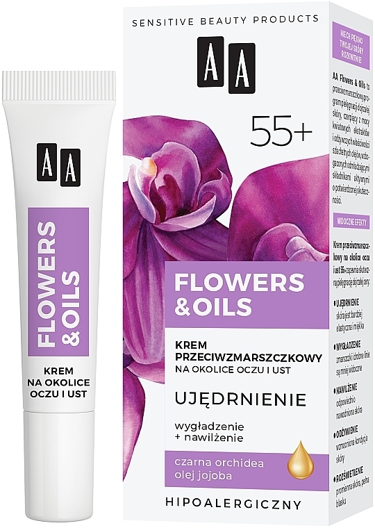 Firming Anti-Wrinkle Eye & Lip Cream 55+ - AA Flowers & Oils Eye And Lip Cream — photo N9