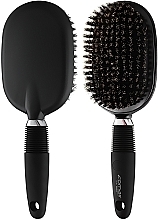 Fragrances, Perfumes, Cosmetics Flat Hair Brush, wild boar bristles, 13-row - Comair