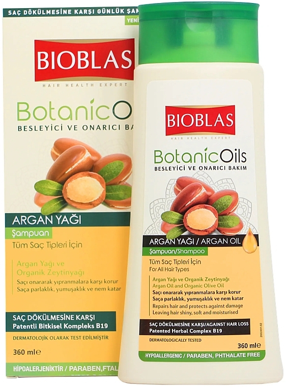 Anti Hair Loss Shampoo with Argan Oil - Bioblas Botanic Oils Argan Oil Shampoo — photo N3